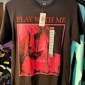 NWT Doki Doki Spencer's Black 100% Cotton Graphic Print Tee T-Shirt SZ Small